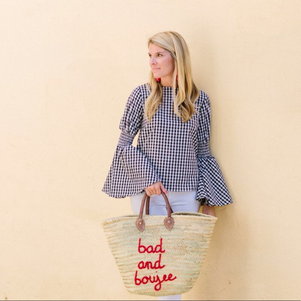 Gingham Bell Sleeve Top